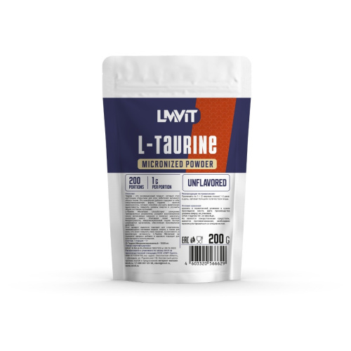L-taurine (таурин) Micronized Powder (пакет) 200 гр (LMVIT)