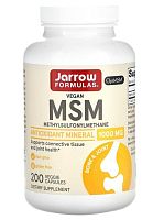 MSM (Метилсульфонилметан) 1000 мг 200 растительных капсул (Jarrow Formulas)