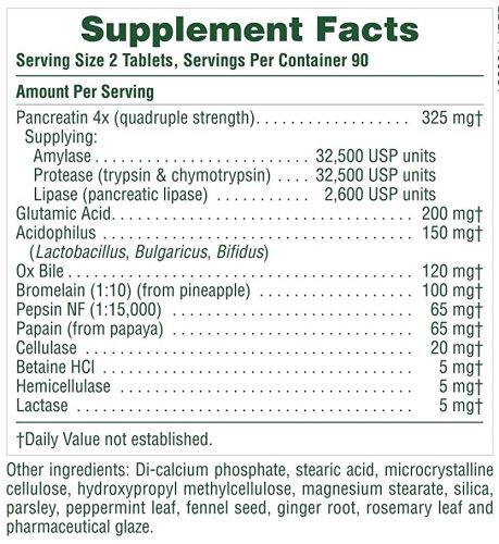 Ultra Zyme (Пищевая поддержка для здорового пищеварения и общего самочувствия) 90 таблеток  (NaturesPlus) фото 2