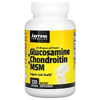 Glucosamine + Chondroitin + MSM with Manganese and Vitamin C (глюкозамин хондроитин и МСМ с марганцем и витамином C) 120 капсул (Jarrow Formulas)