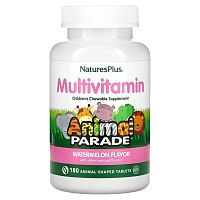 Source of Life Animal Parade жевательные мультивитамины и минералы для детей с арбузным вкусом 180 таблеток (Natures Plus)