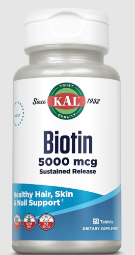 Biotin Sustained Release (Биотин замедленного высвобождения) 5000 мкг 60 таблеток (KAL)
