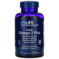 Super Omega-3 Plus 120 капсул (Life Extension)