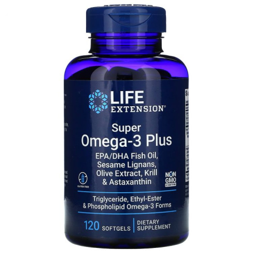 Super Omega-3 Plus 120 капсул (Life Extension)