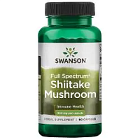 Swanson Full Spectrum Shiitake Mushroom (Гриб шиитаке полного спектра) 500 мг 60 капсул