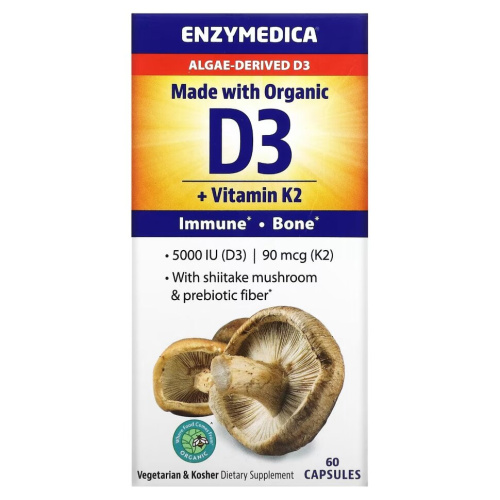 Vegan D3 + K2 60 капсул (Enzymedica)