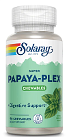 Super Papaya-Plex™ Свежая мята 90 жевательных таблеток (Solaray)