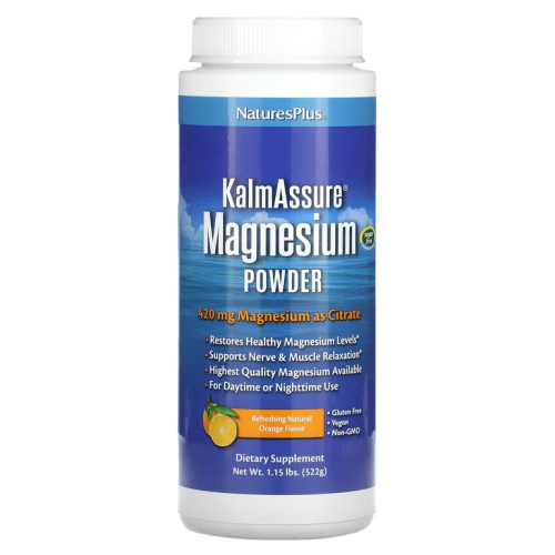 KalmAssure Magnesium Citrate Powder (Магний цитрат порошок) натуральный апельсин 522 гр (NaturesPlus)