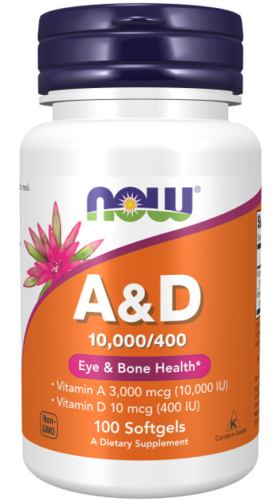 Vitamin A&D 10000/400 100 softgel (NOW)