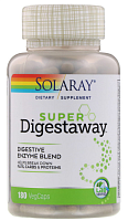 Смесь ферментов Super Digestaway для поддержки пищеварения 180 капсул (Solaray)