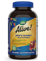 Alive! Men's Multi Gummy (комплекс мультивитаминов для мужчин) 130 жевательных таблеток ( Nature's Way)