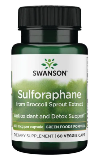 Sulforaphane from Broccoli Sprout Extract (Сульфорафан из экстракта ростков брокколи) 400 мкг 60 вег. капсул (Swanson)