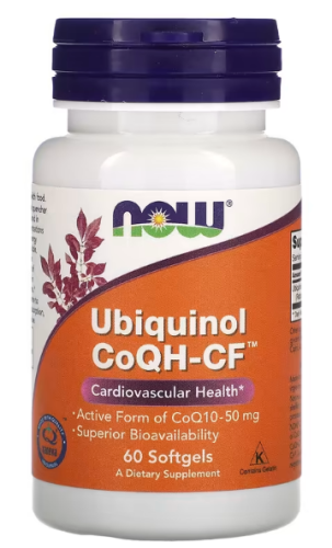 Ubiquinol CoQH-CF (Убихинол) 60 гелевых капсул (NOW)