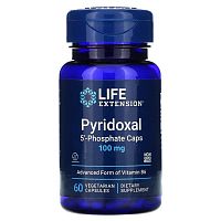 Pyridoxal 5'-Phosphate caps 100 мг B6 (Витамин Б6) 60 вег капсул (Life Extension)
