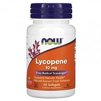 Lycopene (Ликопин) 10 мг 60 гелевых капсул (NOW)