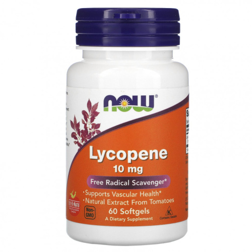 Lycopene (Ликопин) 10 мг 60 гелевых капсул (NOW)