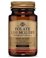 Folate 1333 mcg as Metafolin 800 mcg 50 табл (Solgar)