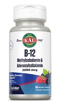 B-12 Methylcobalamin Adenosylcobalamin ActivMelt (Метилкобаламин Аденозилкобаламин) ягоды 2000 мкг 60 микро таблкеток (KAL)