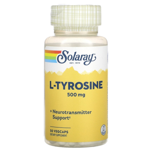 L-Tyrosine (L-тирозин) 500 мг 50 вег капсул (Solaray)