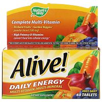 Alive! Daily Energy витаминно-минеральный комплекс 60 таблеток (Nature's Way)