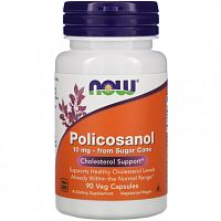 Policosanol (Поликозанол) 10 мг 90 вег капсул (NOW)