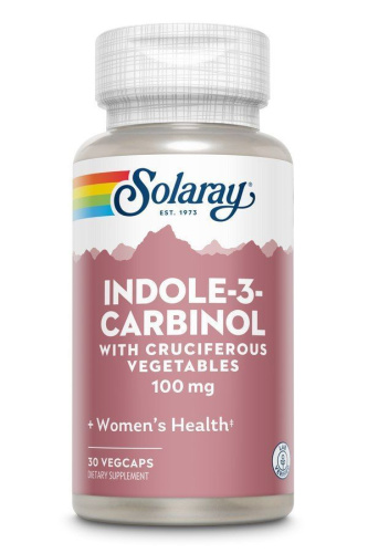 Indole-3-Carbinol (Индол-3-карбинол поддержка баланса эстрогена) 100 мг 30 капсул (Solaray)