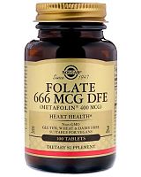 Folate 666 мкг as Metafolin 400 мкг 100 табл (Solgar)