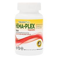 Hema-Plex Iron with Essential Nutrients быстрого действия 60 капсул (две капсулы на порцию) (Natures Plus)