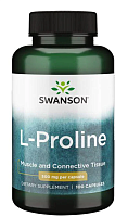 L-Proline (L-пролин) 500 мг 100 капсул (Swanson) СРОК ГОДНОСТИ ДО 01/24 !!!
