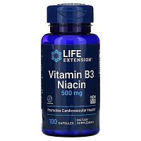 Vitamin B3 Niacin (Витамин В3 ниацин) 500 мг 100 капсул (Life Extension)