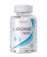 L-Arginine 1400, L-Аргинин 100 капсул (Green Line Nutrition)