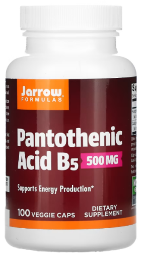 Pantothenic Acid B5 (Витамин B5) 500 мг 100 капсул (Jarrow Formulas)