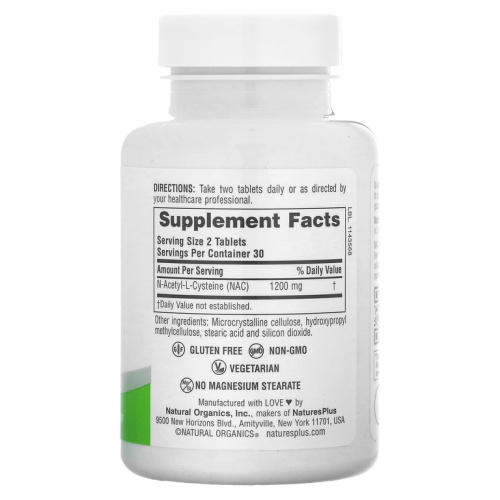 Pro NAC (N-ацетил-L-цистеин) 1200 мг (с замедленным высвобождением) 60 таблеток (NaturesPlus) фото 2