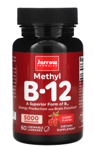 Methyl B-12 (Метил B-12) вишневый вкус 5000 мкг 60 жевательных пастилок (Jarrow Formulas)