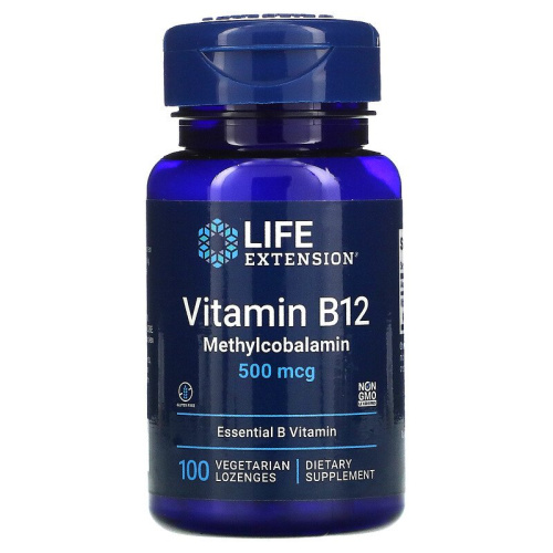 Vitamin B12 Methylcobalamin 500 мкг 100 пастилок (Life Extension)