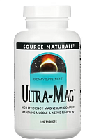 Ultra-Mag (Магниевый комплекс с витамином B6) 120 таблеток (Source Naturals)