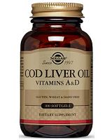 Cod Liver Oil Softgels (Vitamin A & D) 100 капс (Solgar)
