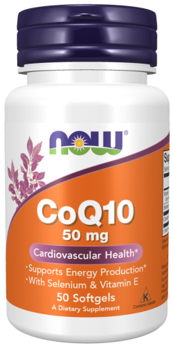 CoQ10 with Selenim & Vitamin E (Коэнзим Q10 с Селеном и Витамином Е) 50 гелевых капсул (NOW)