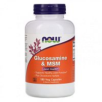 Glucosamine & MSM (Глюкозамин и МСМ) 180 вег капсул (NOW)
