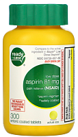 Aspirin (Аспирин низкая доза с защитным покрытием) 81 мг 300 таблеток (Life Extension)