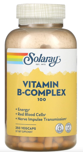 B-Complex (Комплекс витаминов группы В) 100 250 вег капсул (Solaray)