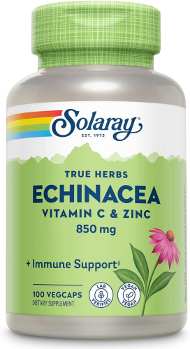 Echinacea Root with C & Zinc (Эхинацея с витамином С и цинком) 850 мг 100 капсул (Solaray)