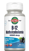 B-12 Methylcobalamin (Метилкобаламин) ягоды акаи 5000 мкг 60 пастилок (KAL)