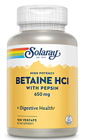 Betaine HCL with Pepsin 650 мг 100 капсул (Solaray)