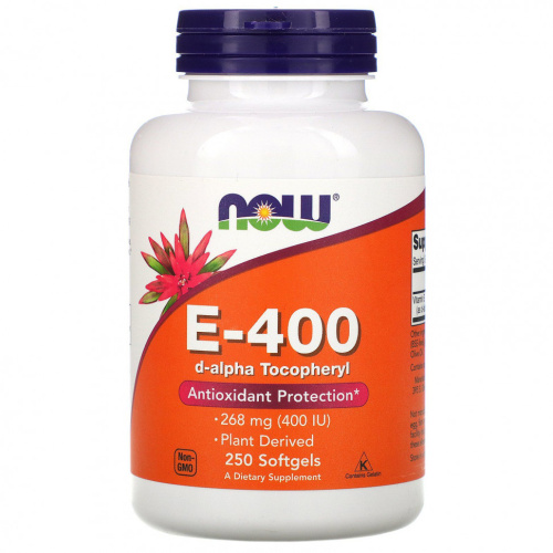 Vitamin E-400 DA (витамин E-400 D-альфа токоферолы) 268 мг (400 МЕ) 250 гелевых капсул
