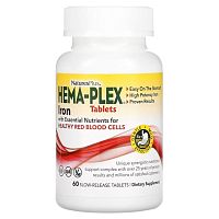Hema-Plex железо с незаменимыми питательными веществами 60 таблеток с медленным высвобождением (NaturesPlus)