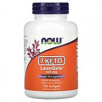 7-Keto LeanGels 100 мг 120 мягких желатиновых капсул (NOW)