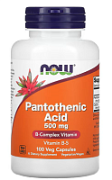 Pantothenic Acid (Пантотеновая кислота) 500 мг 100 вег капсул (NOW)