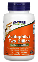 Acidophilus Two Billion (Лактобактерии ацидофильные два миллиарда) 100 растительных капсул (NOW)