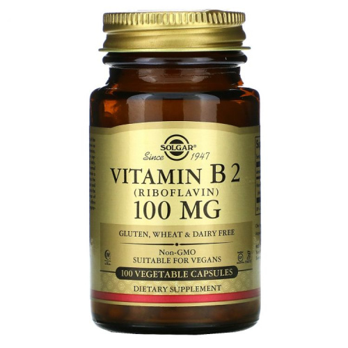 Vitamin B2 (riboflavin) (Витамин B2 - рибофлавин) 100 мг 100 вег. капсул (Solgar)